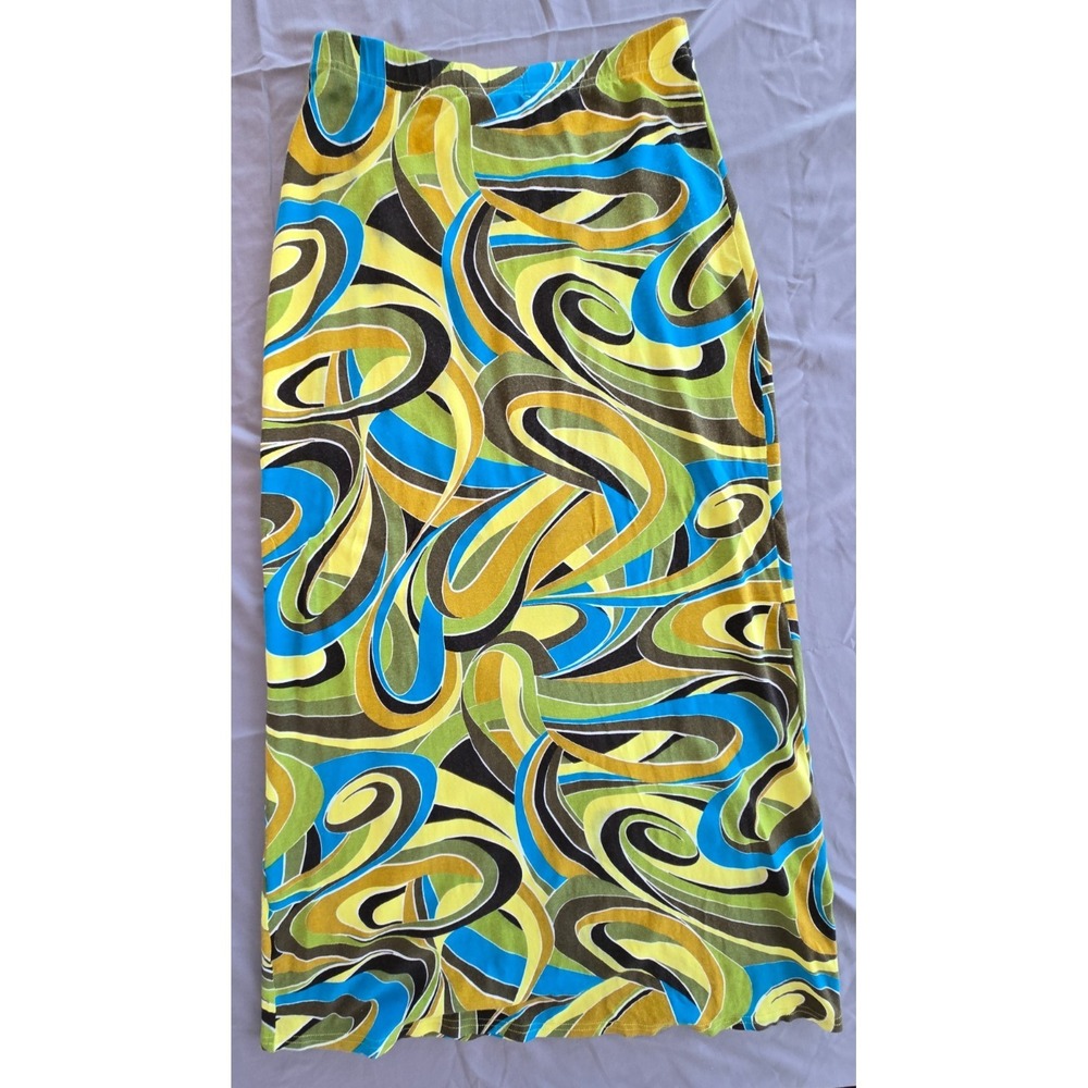 Vintage Maxi Skirt Made in France Geometric 70s Festive Boho Retro Hippy Party